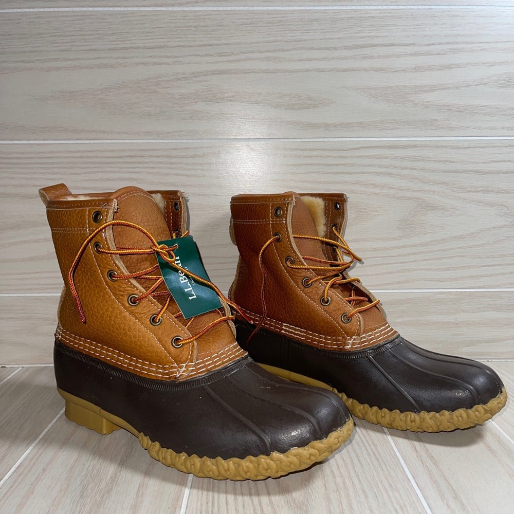 LL BEAN 8" Duck Bean Boots Women's 10M ~ Waterproof Leather  USA NWT